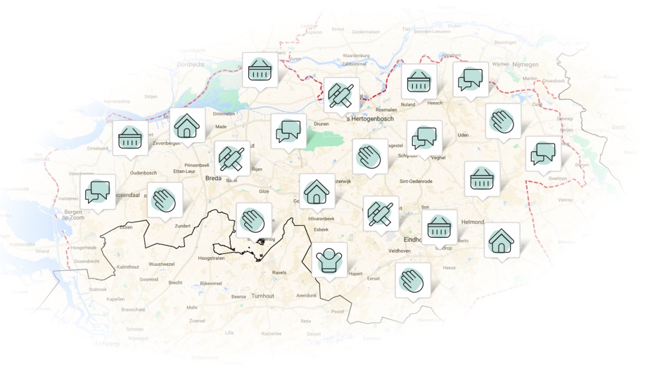 Kaart met locaties van Amarant